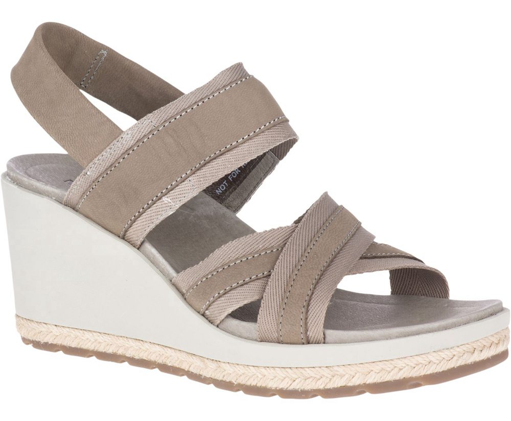 Sandały Merrell Damskie Szare - Kaiteri Wedge Strap - 725904-ADX